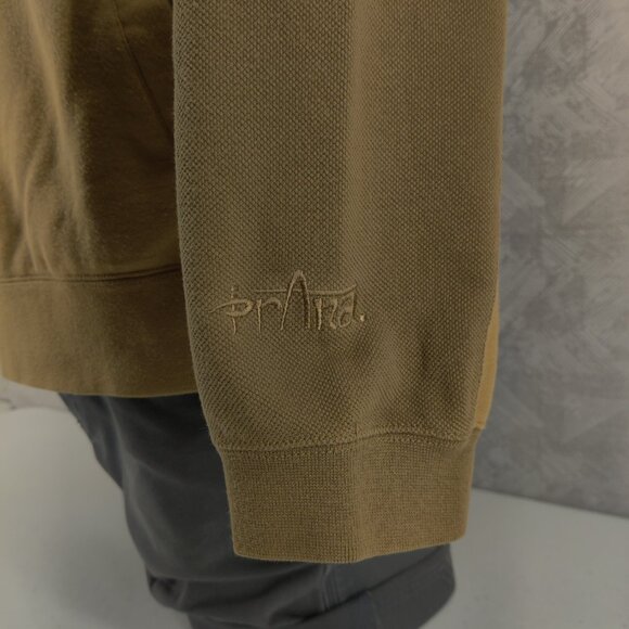 prAna Jacket Mens Large Brown Tan Full Zip Fleece Mock Neck Casual Outdoor Warm - Picture 5 of 11